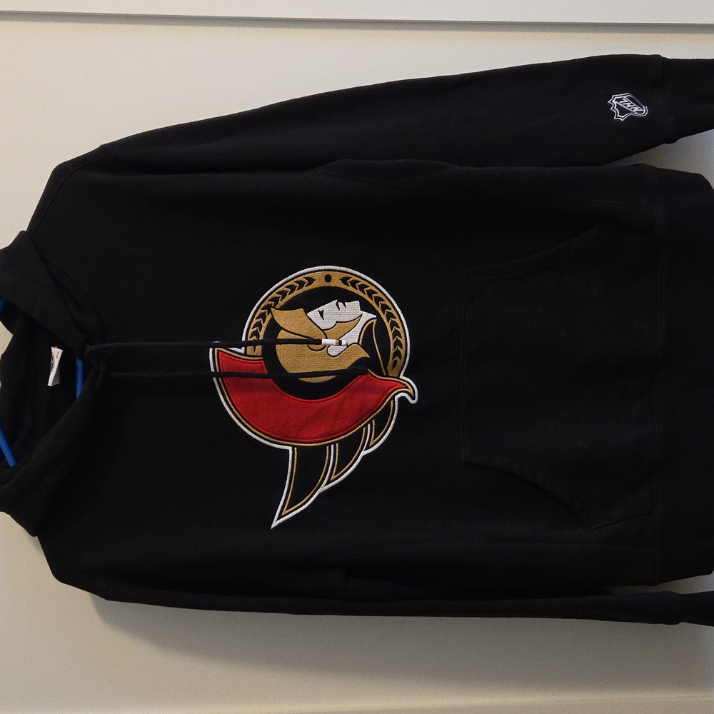NHL Black Hoodie with Red and Gold Logo